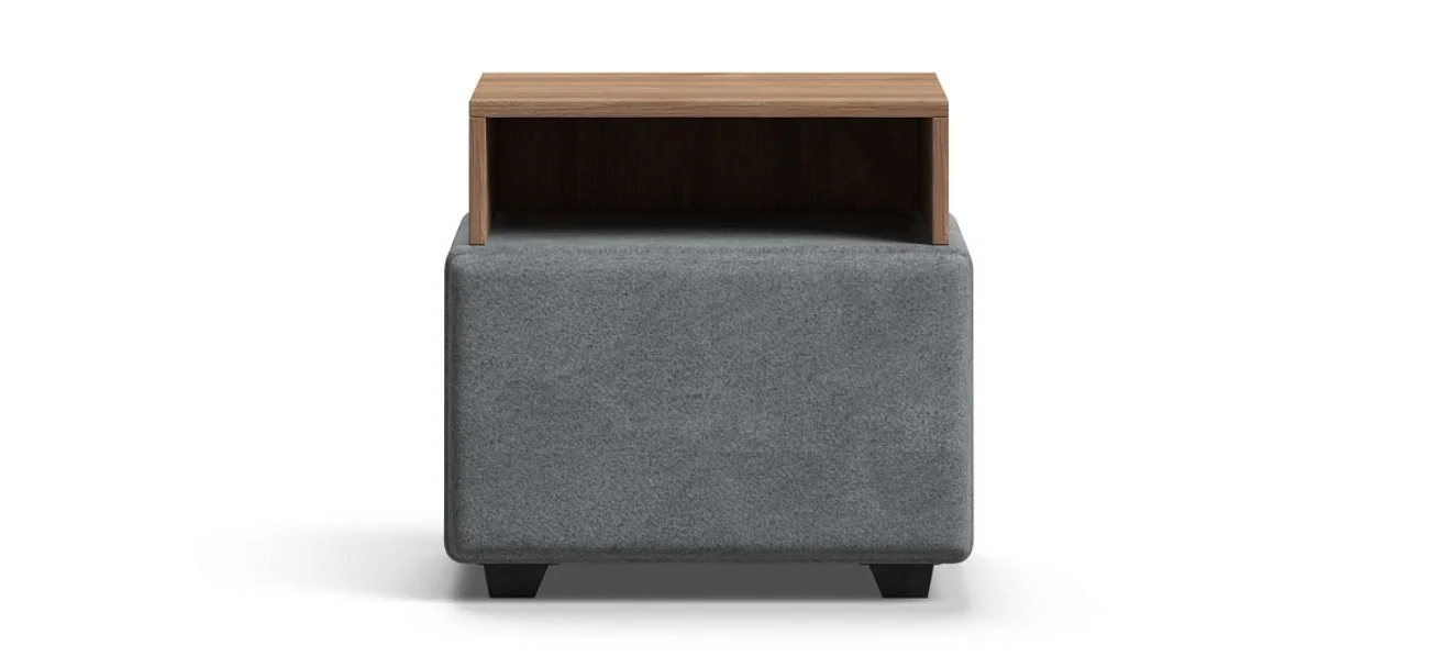 Тумба Босс Велюр Реал серый, Орех селект