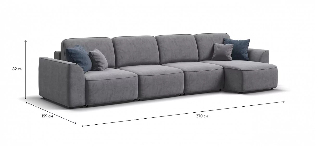 Угловой диван Кинг Модуль Макс  Велюр Роял агат