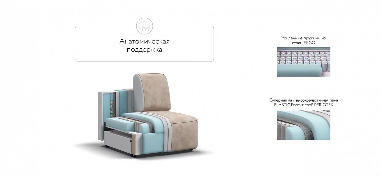 Кинг Модуль спальное место Велюр Алькантара пепел