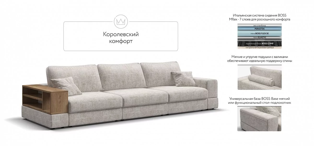 Диван-кровать Босс Модуль Макс Шенилл Смарт кварц