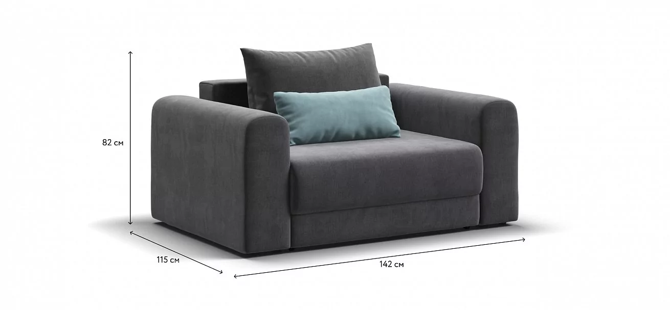 Кресло Ричмонд Модуль Велюр Монолит серый