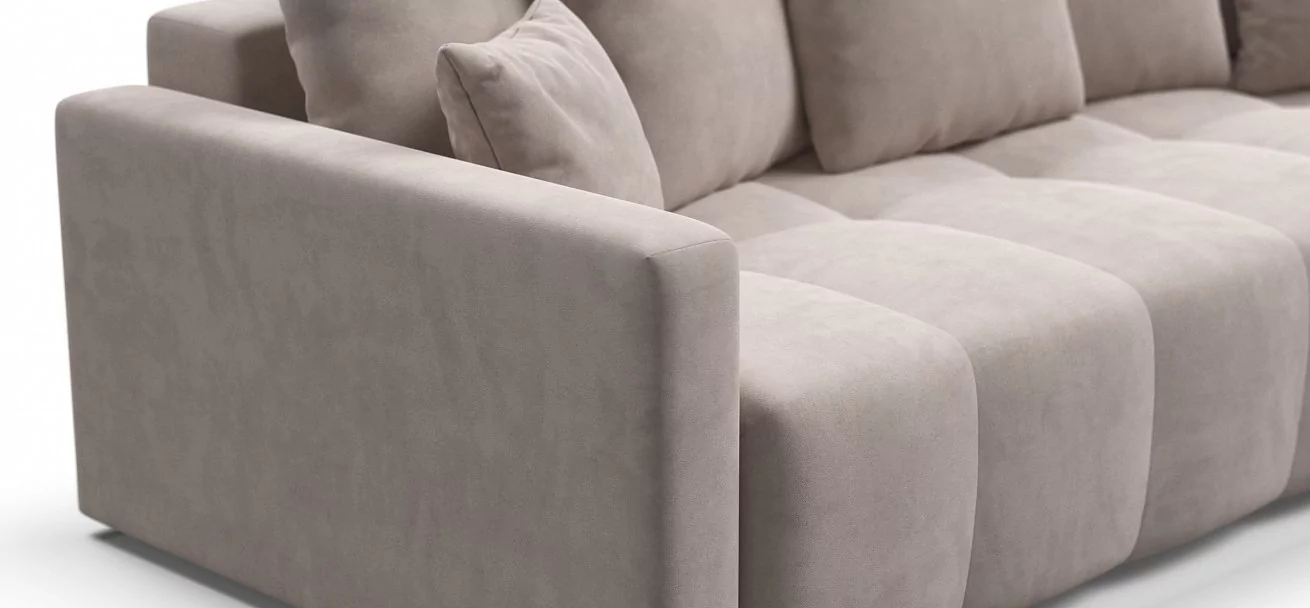 Угловой диван Босс Тренд Велюр Монолит латте